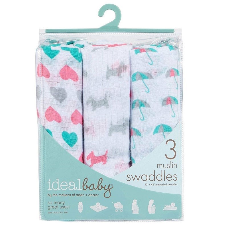 Aden+Anais Ideal Baby Üçlü Müslin Set - Pretty Sweet Orjinal