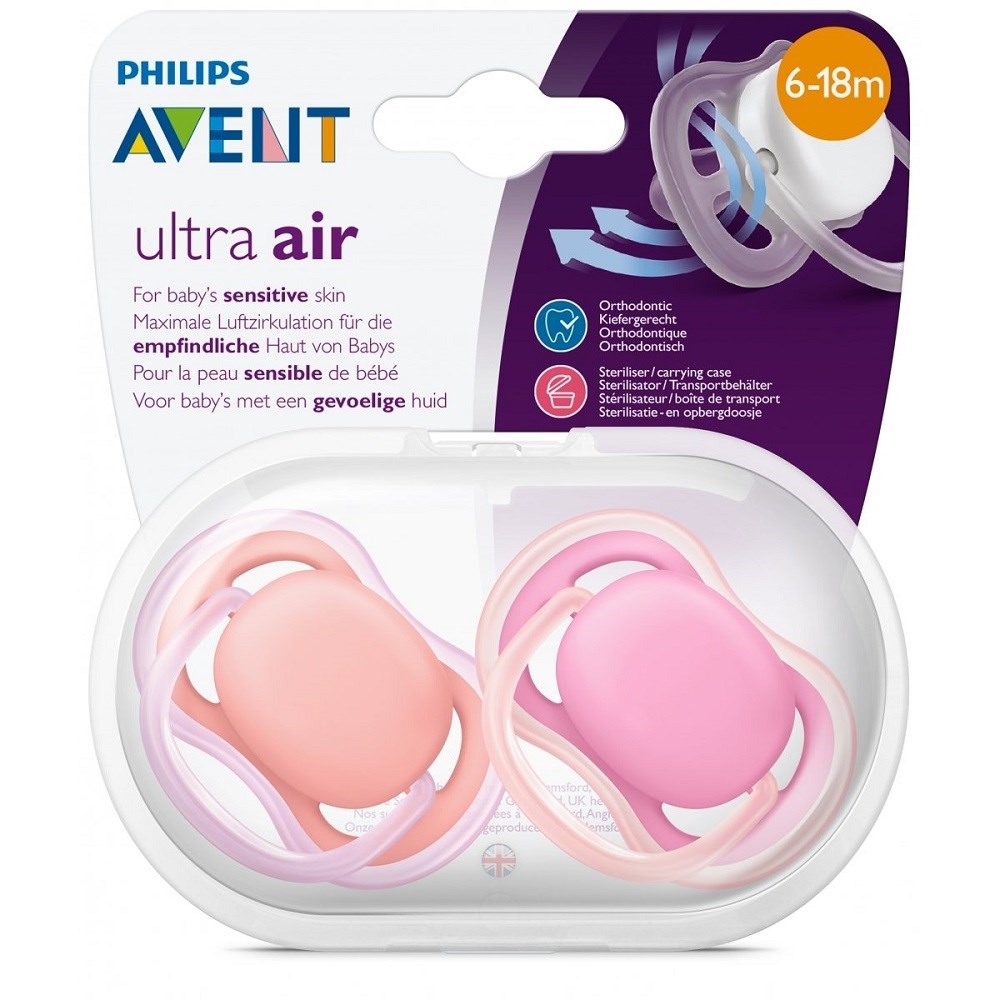 Avent 0% BPA Ultra Air Emzik 6-18 Ay Kız Renkli Orjinal