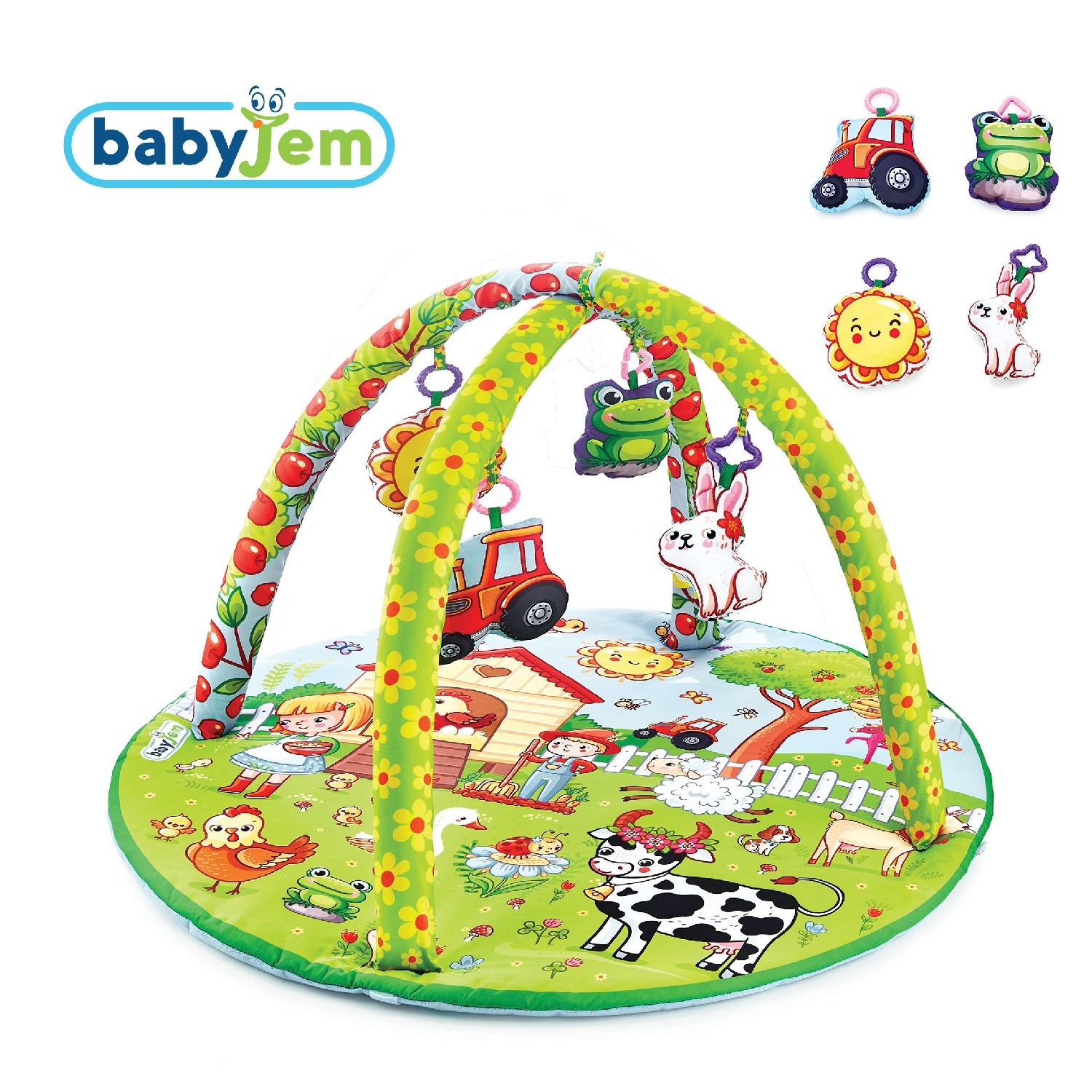 BabyJem Oyuncaklı Oyun Minderi - Çiftlik Yuvarlak Orjinal