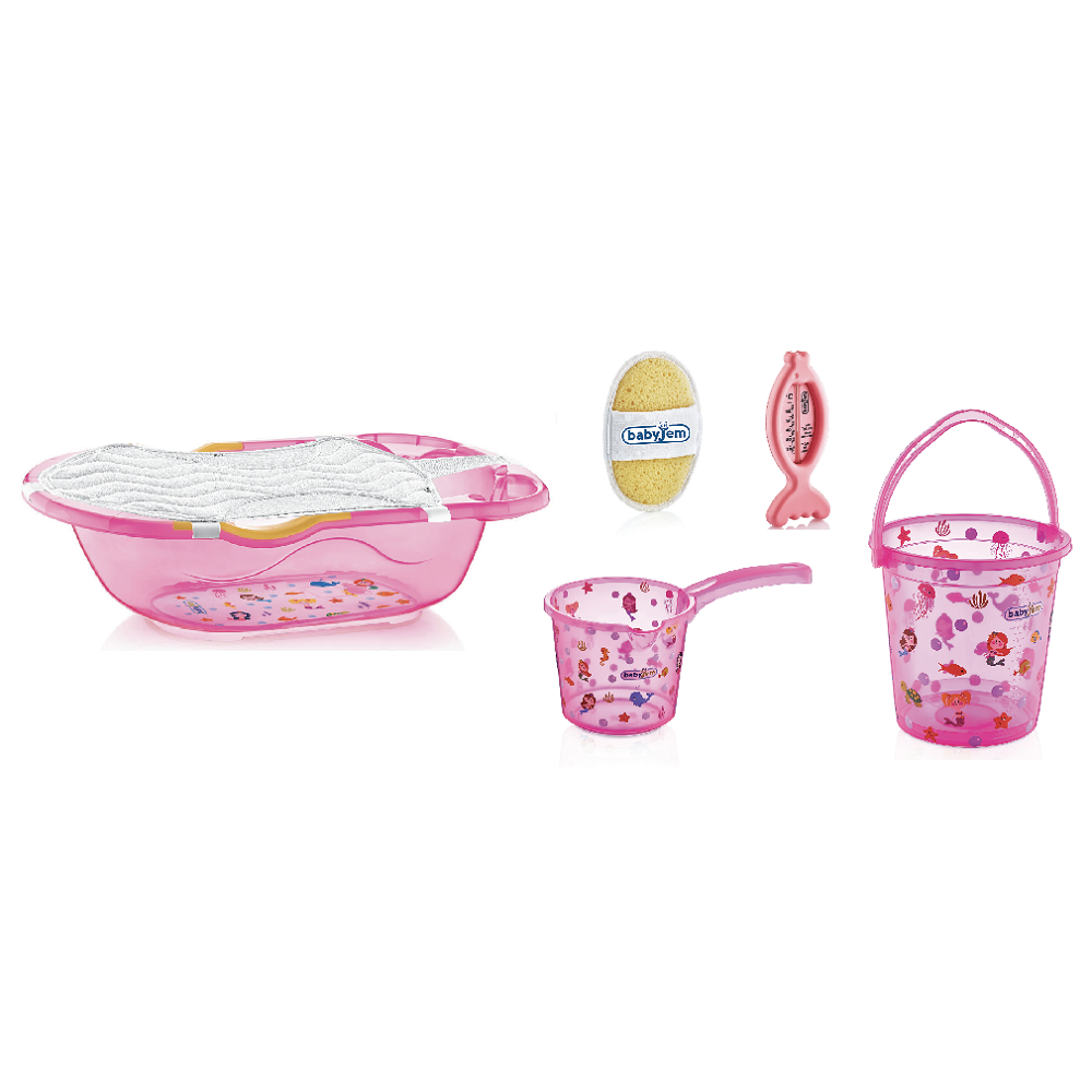 BabyJem Bebek Banyo Seti 6 Parça Pembe
