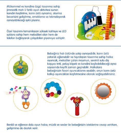 Bondigo Tekmele ve Oyna Piyanolu Oyun Halısı Orjinal