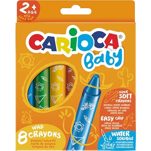 Carioca Yeni - Jumbo Bebek Yumuşak Pastel Boya Kalemi 8'Li Orjinal