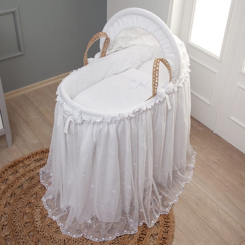 Funnababy Hasır Sepet Beşik Seti - Premium Baby Beyaz 