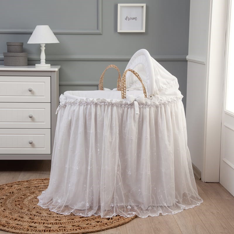 Funnababy Hasır Sepet Beşik Seti - Premium Baby Beyaz 