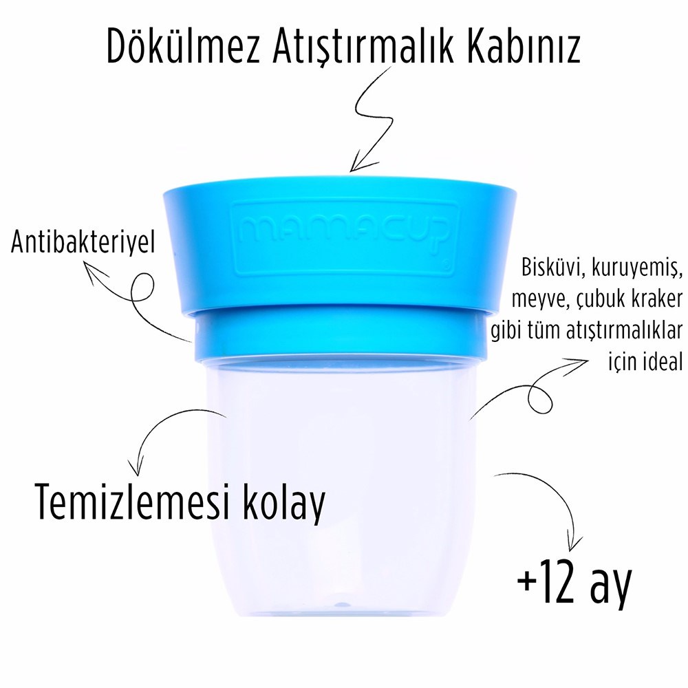 MamaCup Dökülmez Atıştırmalık Ara Öğün Kap Mavi