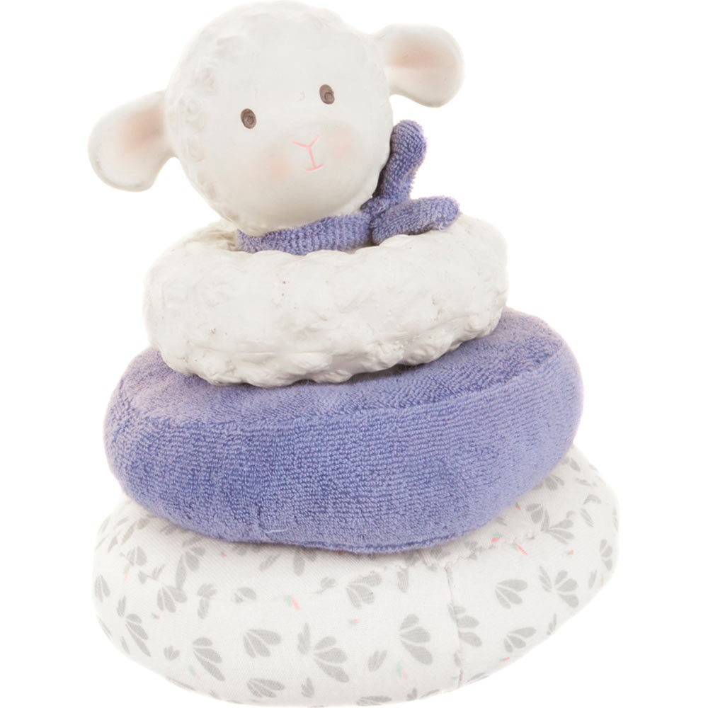 Tikiri Lila Lucas Lamb Stacker Squeaker - Halkalı Diş Kaşıyıcılı Oyuncak Kuzu Orjinal