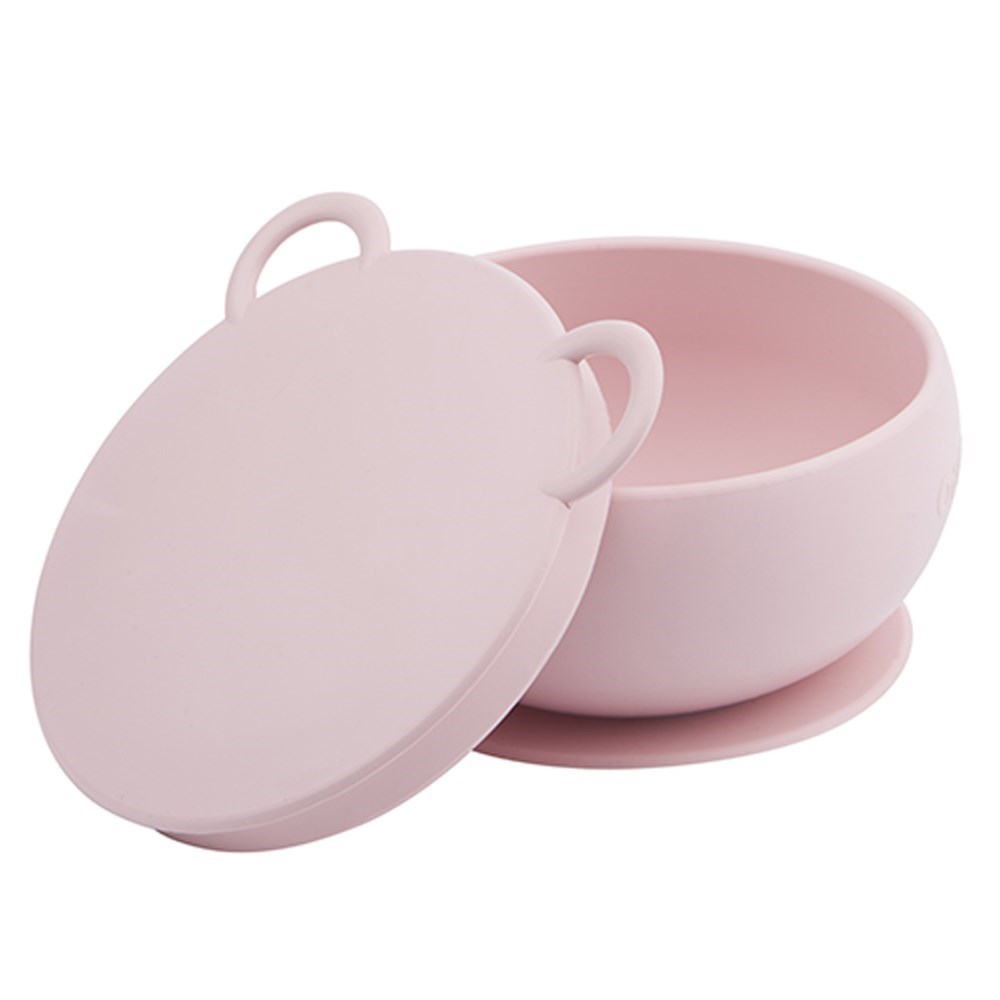 OiOi Silikon Kapaklı Kase - Pembe Pembe