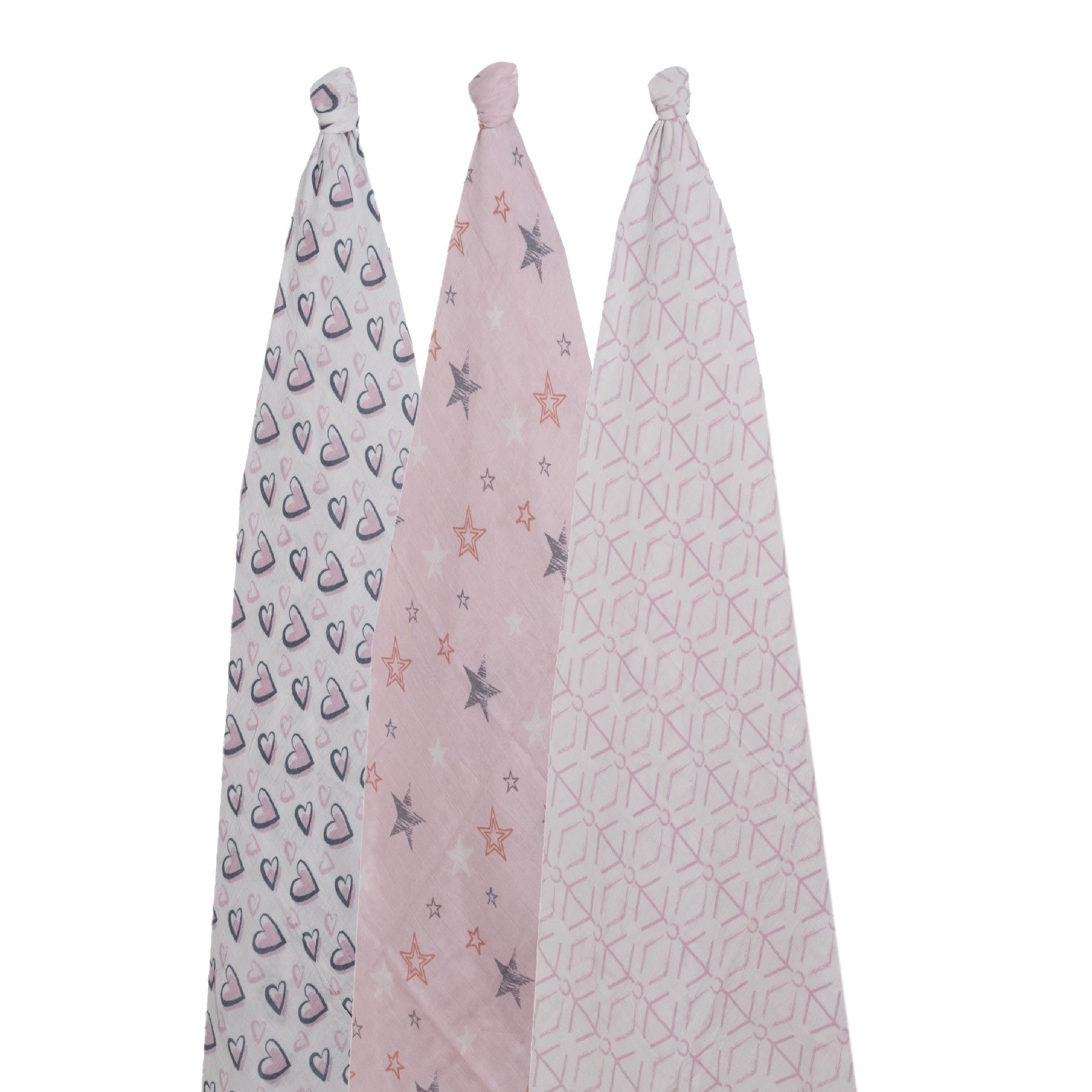 Posh Baby Pembe Müslin Battaniye 3'lü 110x110 cm Orjinal