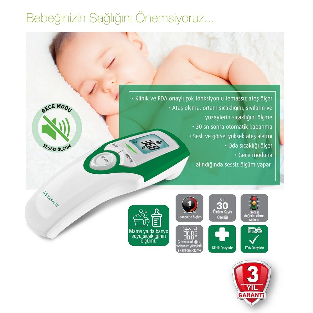Medisana Temassız Ateş Ölçer FTE-48610 Orjinal