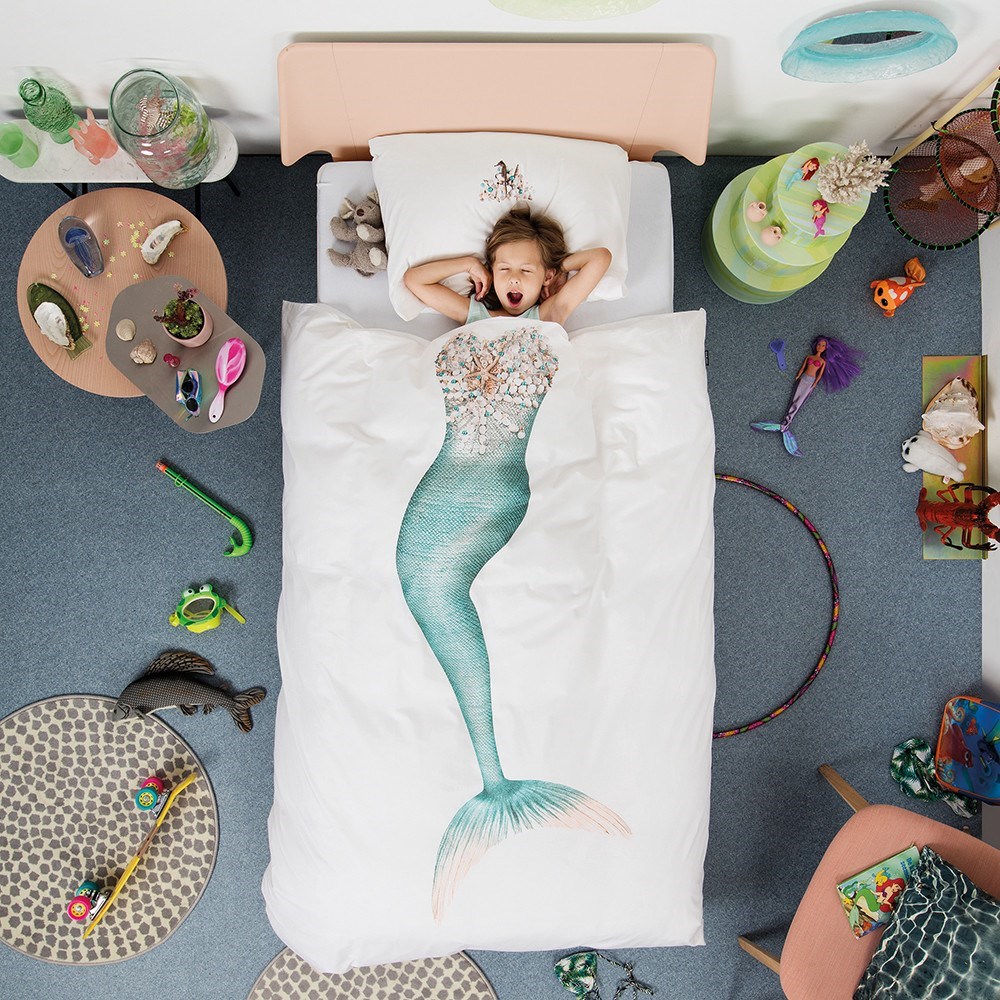Snurk Nevresim Takımı 100*140 cm - Mermaid Beyaz
