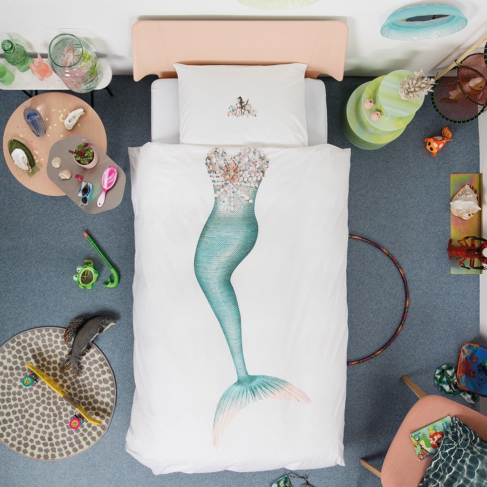 Snurk Nevresim Takımı 100*140 cm - Mermaid Beyaz