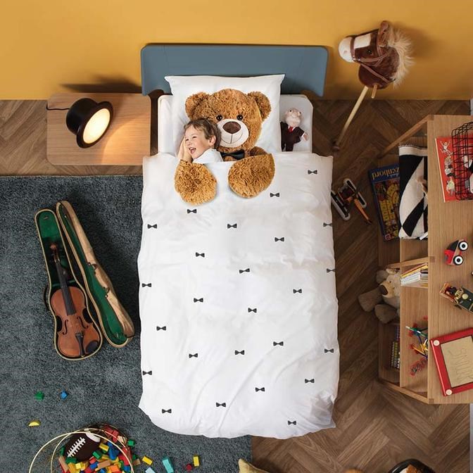 Snurk Nevresim Takımı 100*140 cm - Teddy Bear Beyaz