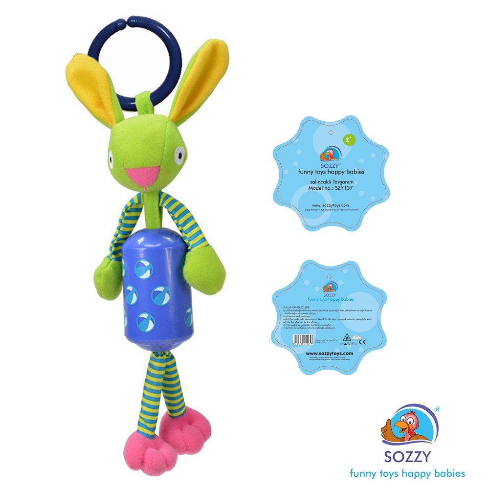 Sozzy Toys Çıngıraklı Tavşanım Orjinal