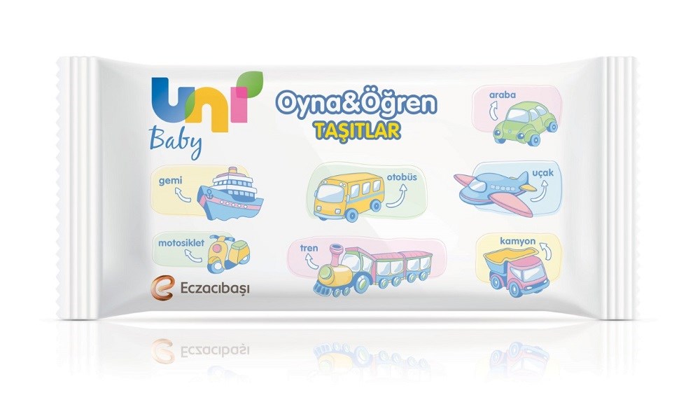 Uni Baby Oyna Öğren Islak Mendil 12 li Paket - Puzzle Hediyeli Orjinal