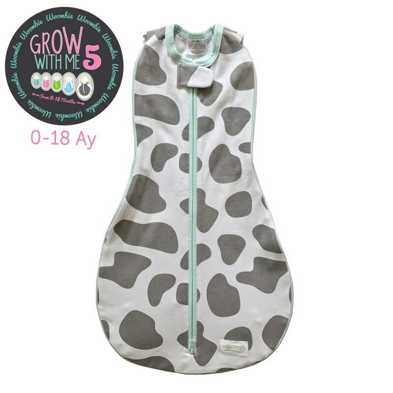 Woombie Grow With Me Büyüyebilen Akıllı Kundak Moo Gray 0-18 Ay Beyaz
