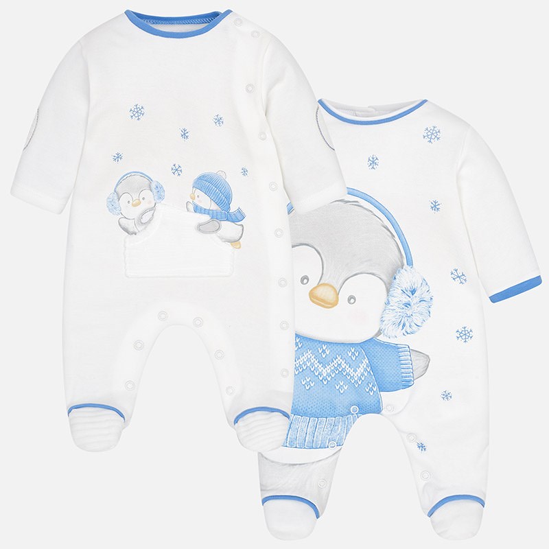 Mayoral Bebek Kışlık Penye Tulum 2'li Set Beyaz