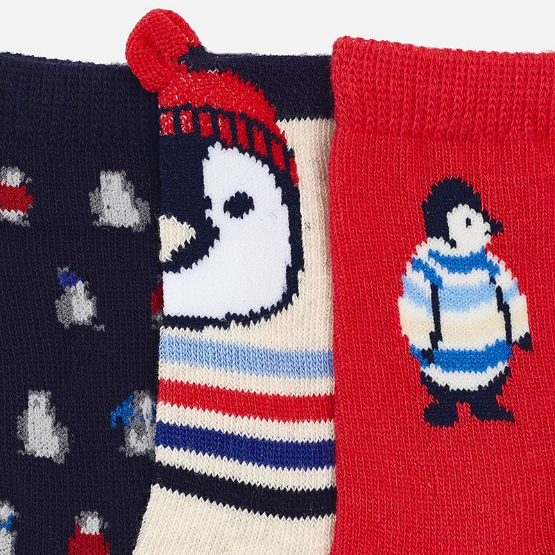 Mayoral Erkek Bebek Kışlık Çorap 3'lü Set Kırmızı