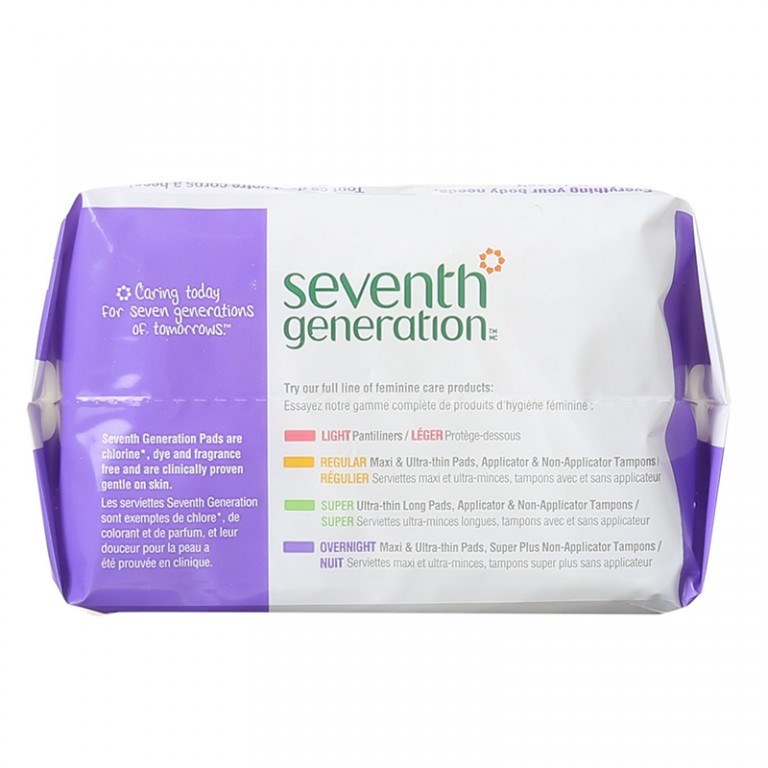 Seventh Generation Klorsüz Kanatlı Ultra İnce Ped Gece - 14 Adet Orjinal