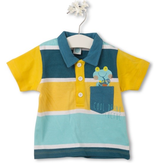 Tuc Tuc Erkek Çocuk Çizgili Polo Yaka T-shirt Beyaz