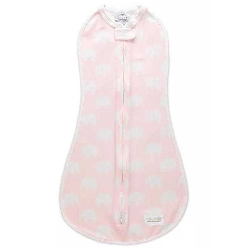 Woombie Organik Kundak Baby Pink Elephant Beyaz
