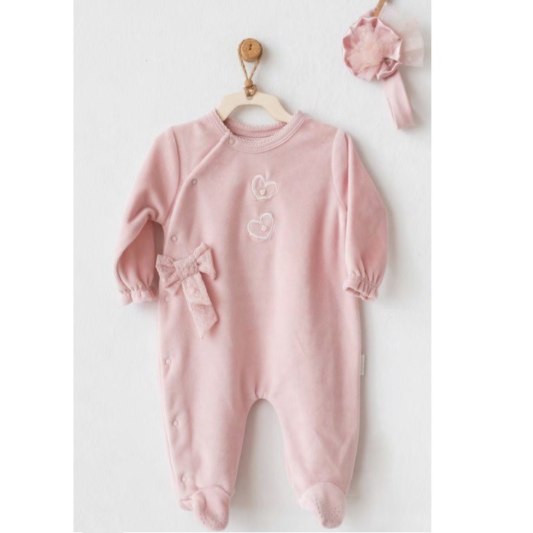 Andywawa Kız Bebek Kışlık Şık Tüllü Tulum Pembe