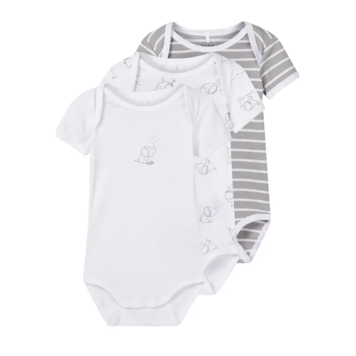 Name It Erkek Bebek Kışlık Kısa Kol Body 3'lü Set Gri
