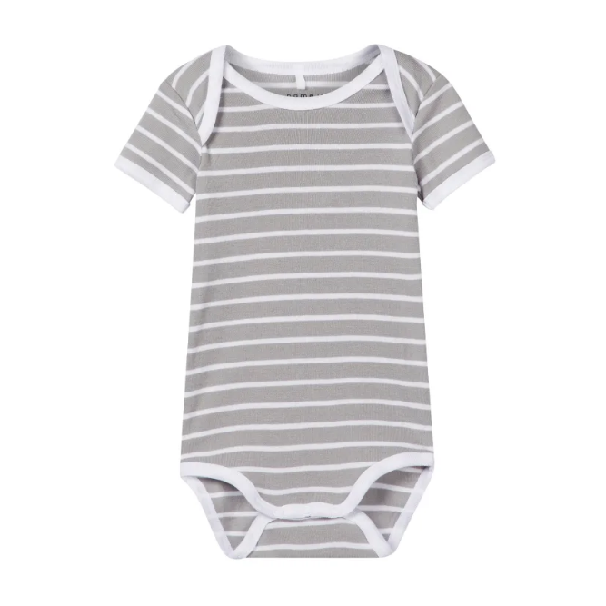 Name It Erkek Bebek Kışlık Kısa Kol Body 3'lü Set Gri