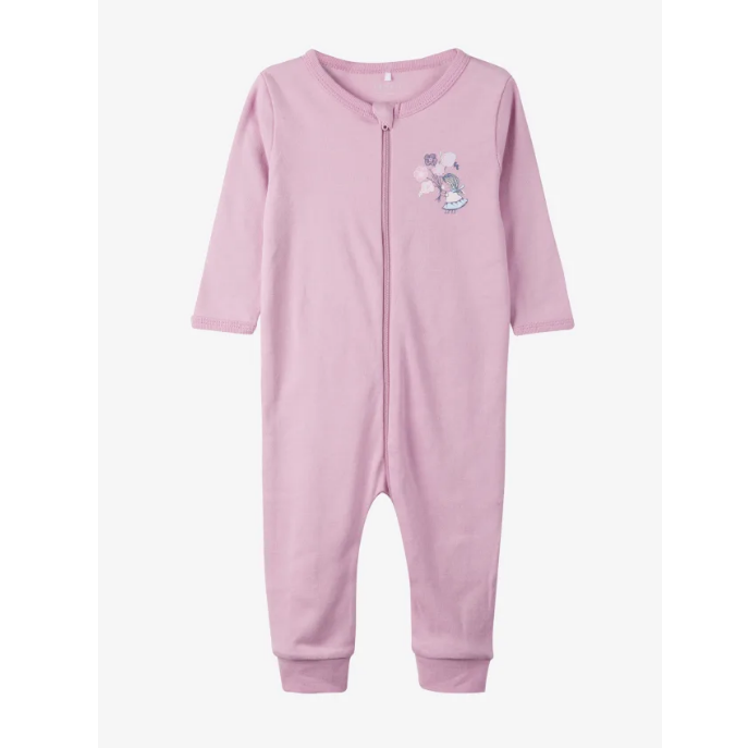 Name It Kız Bebek Kışlık Penye Patiksiz Tulum 2'li Set Mor