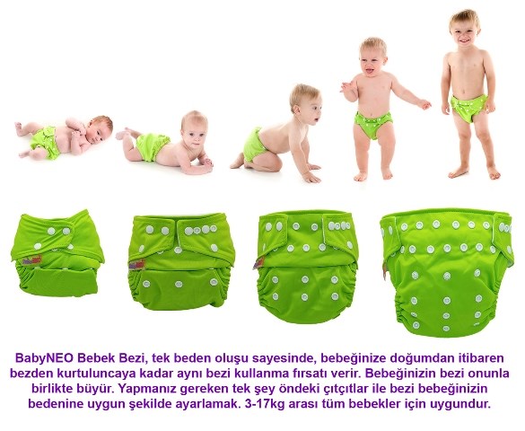 BabyNEO Bambu Tek Beden Yıkanabilir Bebek Bezi Örgü Orjinal