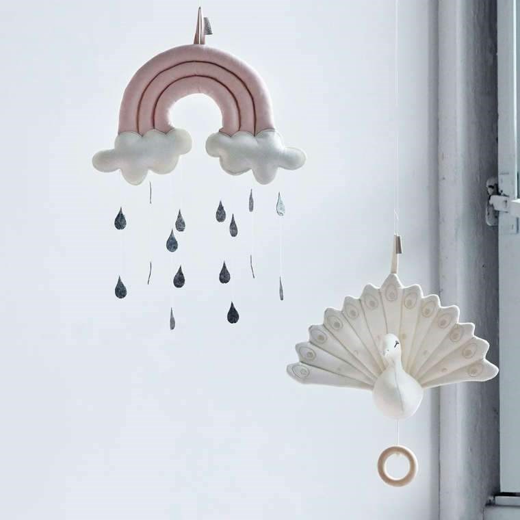 Cam Cam Dönence Müzikli Tavuskuşu Creme White Orjinal