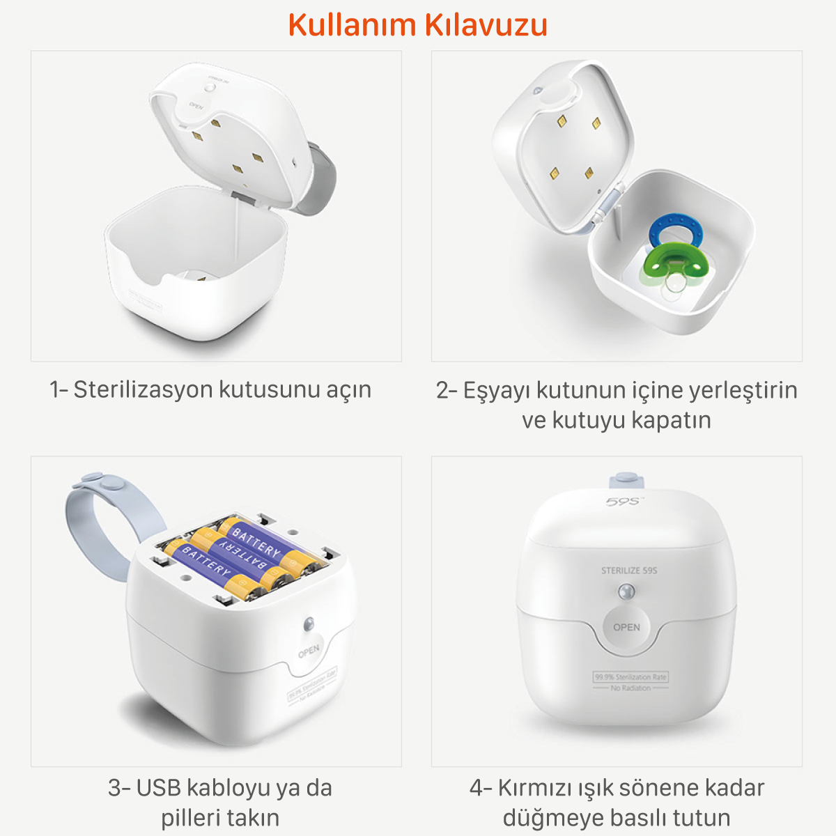 Deerma S6 Ultraviyole (UVC) Mini Sterilizasyon Kutusu Orjinal