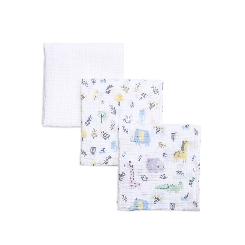 Funnababy Safari Üçlü Müslin Battaniye 75*110cm Yeşil