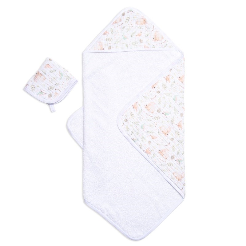 Funnababy Bebek Çift Katlı Müslin Garden Havlu Kese Seti Yeşil