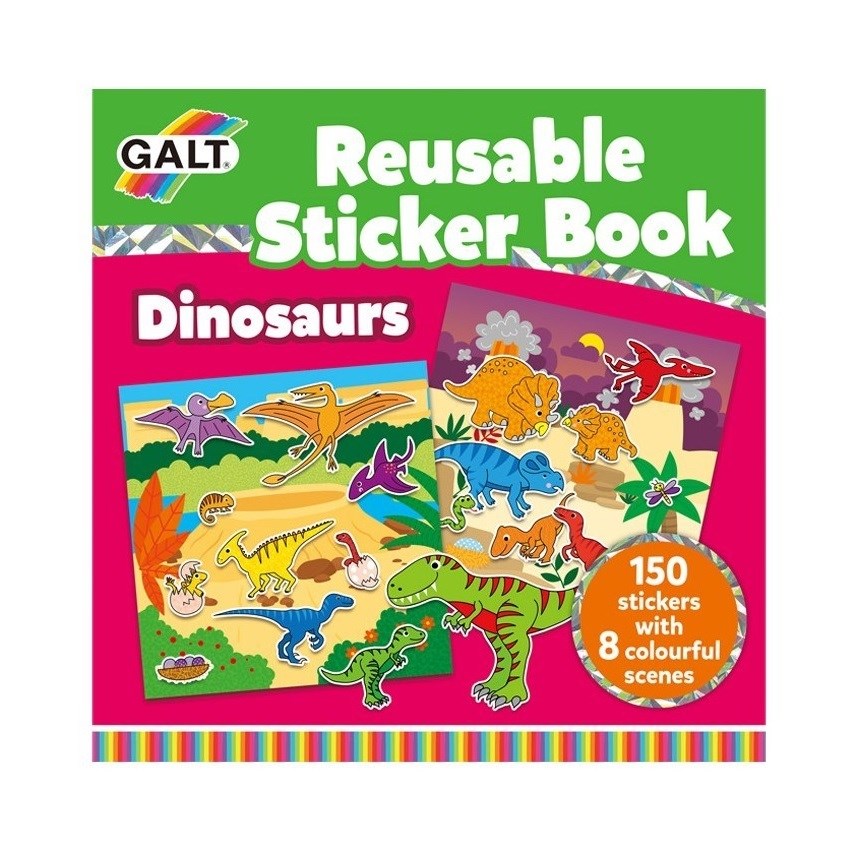 Galt Reusable Sticker Dinozor Çıkartma Kitabı 3 Yaş+ Orjinal