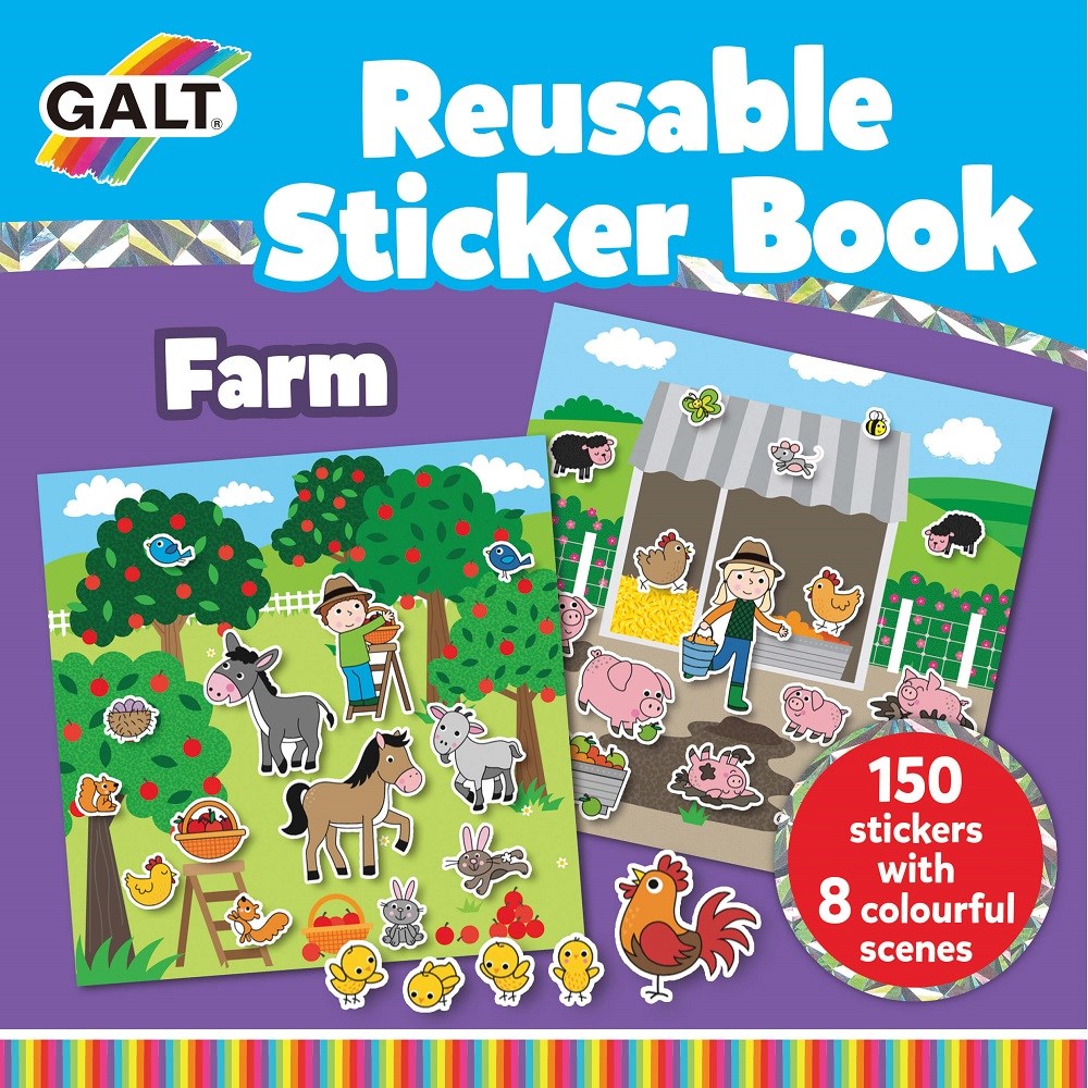 Galt Reusable Sticker Çiftlik Çıkartma Kitabı 3 Yaş+ Orjinal