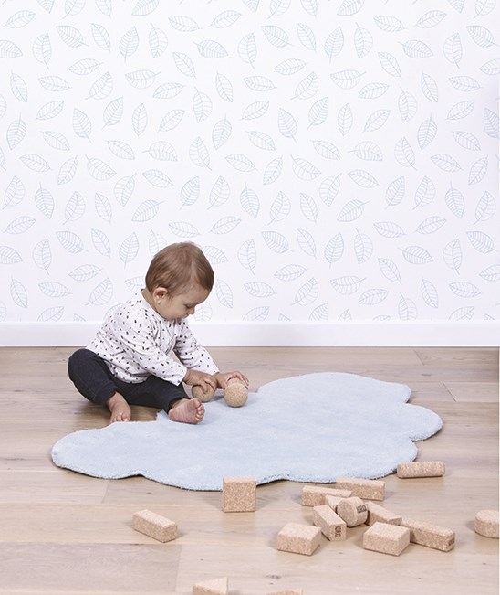 Lilipinso Bebek Odası Halı 64x100 cm Bulut Blue Orjinal