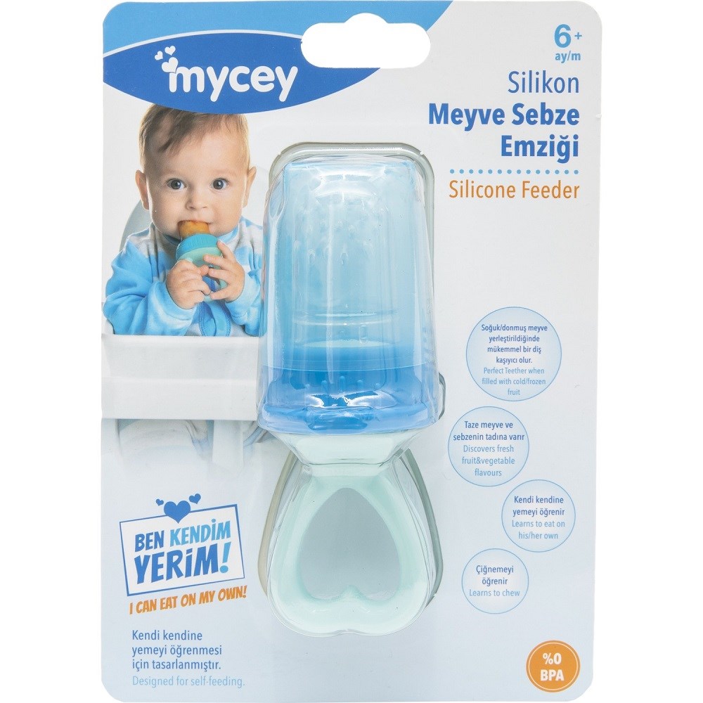MyCey Güvenli Silikon Meyve Sebze Emziği Mavi