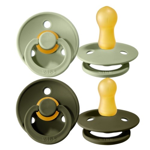 Bibs Colour Bebek Doğal Kauçuk 2'li Emzik Sage/Hunter Green 0-6 Ay Yeşil