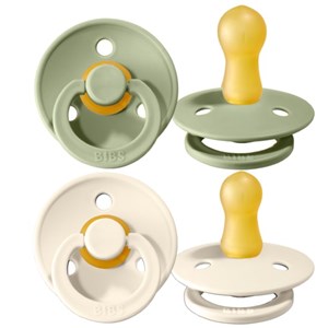 Bibs Colour Bebek Doğal Kauçuk 2'li  Emzik Sage / Fildişi  0-6 Ay