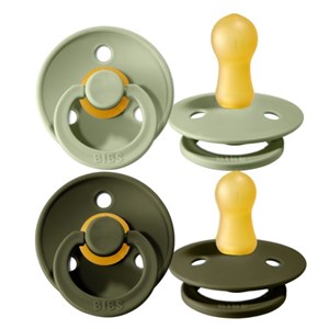 Bibs Colour Bebek Doğal Kauçuk 2'li  Emzik Sage  / Hunter Green 6-18 Ay