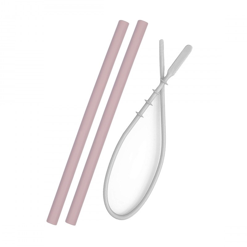 Oioi Silikon Pipetler ve Temizleme Fırçası Pembe
