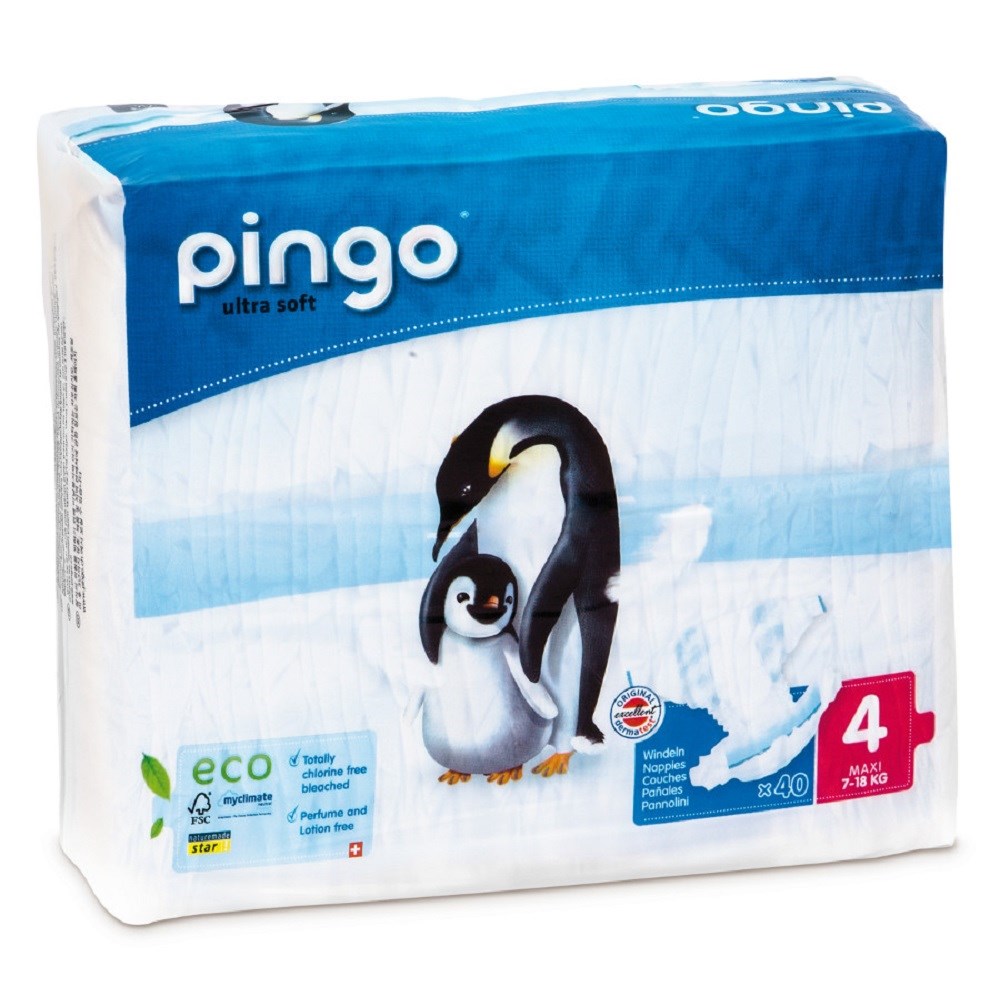 Pingo No:4 Maxi Ekolojik Doğal Bebek Bezi 7-18 kg (40 Adet)