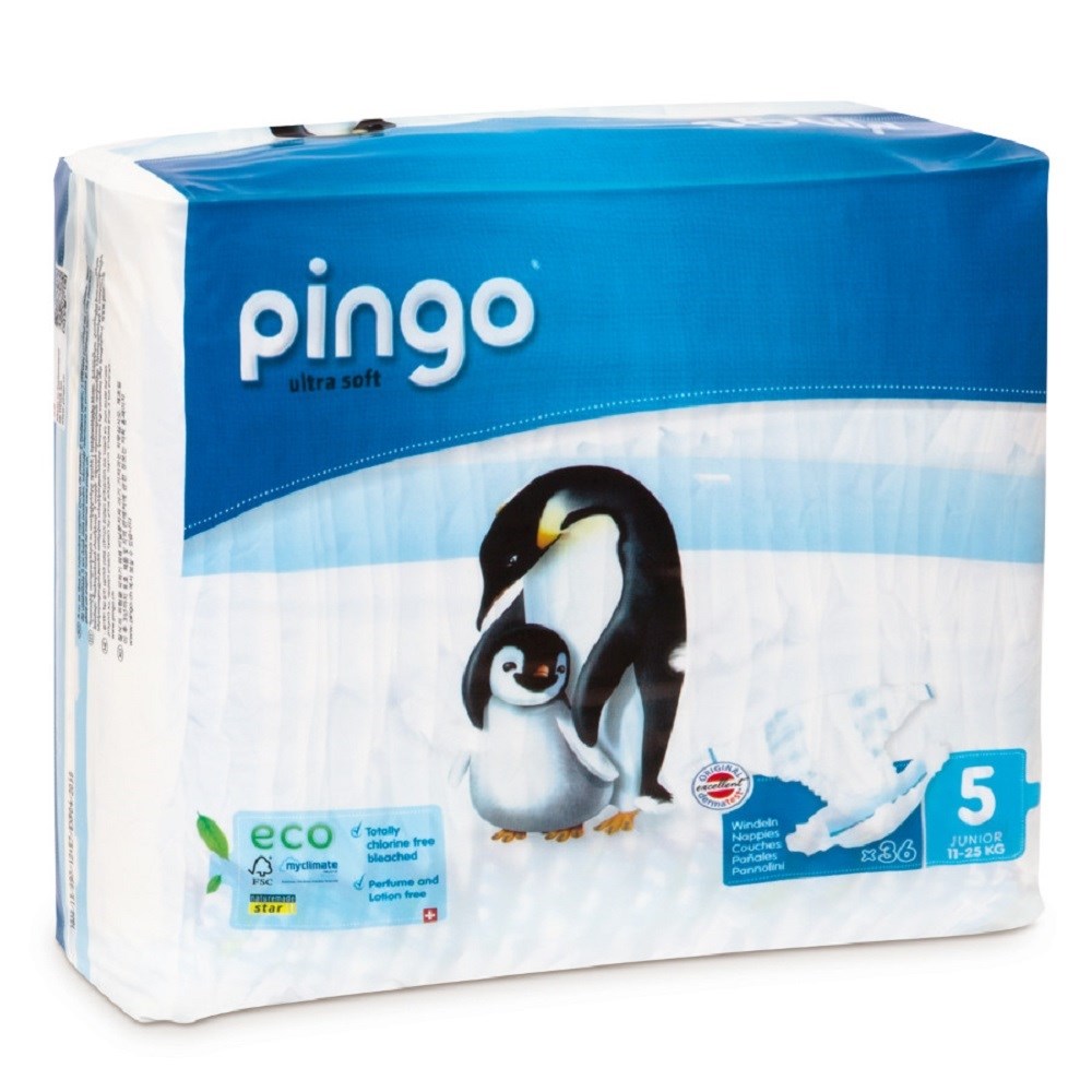Pingo No:5 Junior Ekolojik Doğal Bebek Bezi 11-25 kg (36 Adet)