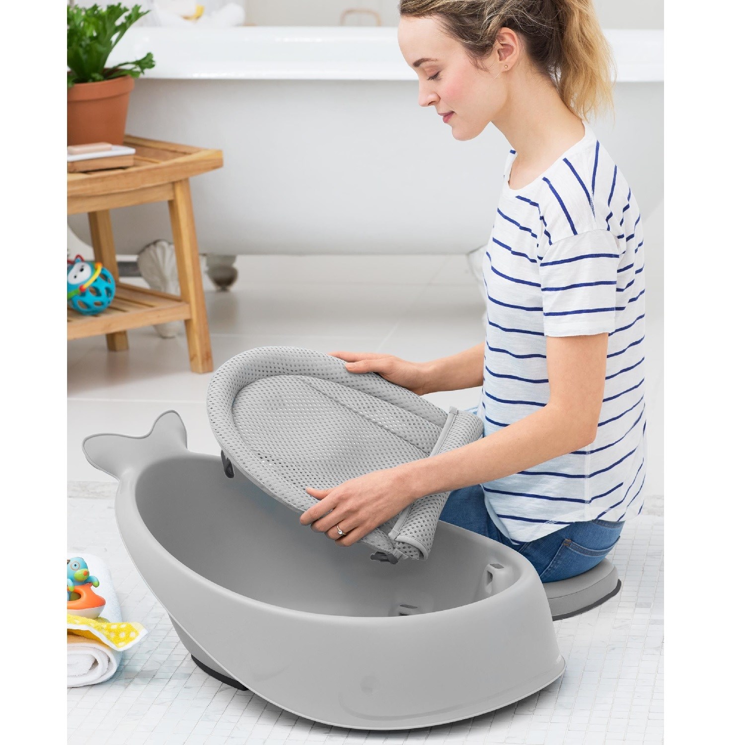 Skip Hop Moby 3´ü 1 Arada Akıllı Küvet Gri