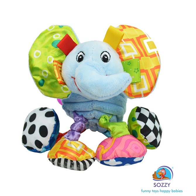 Sozzy Toys Titreşimli ve Çıngıraklı Hayvanlar Fil Orjinal