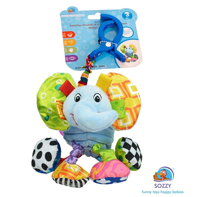 Sozzy Toys Titreşimli ve Çıngıraklı Hayvanlar Fil Orjinal