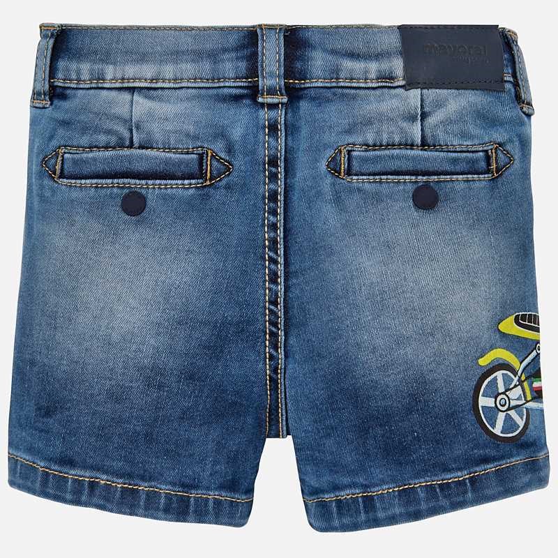 Mayoral Yazlık Erkek Bebek Baskılı Denim Bermuda Şort Mavi