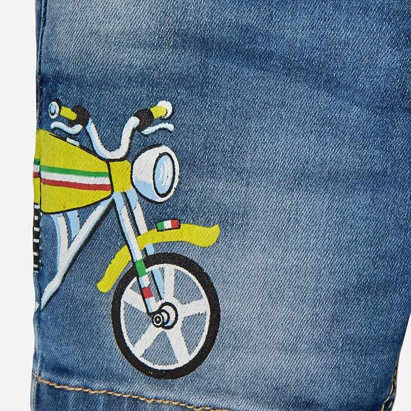 Mayoral Yazlık Erkek Bebek Baskılı Denim Bermuda Şort Mavi