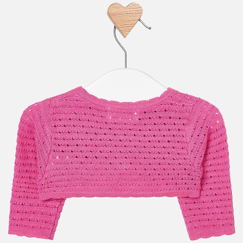Mayoral Yazlık Kız Bebek Örme Bolero Ceket Pembe