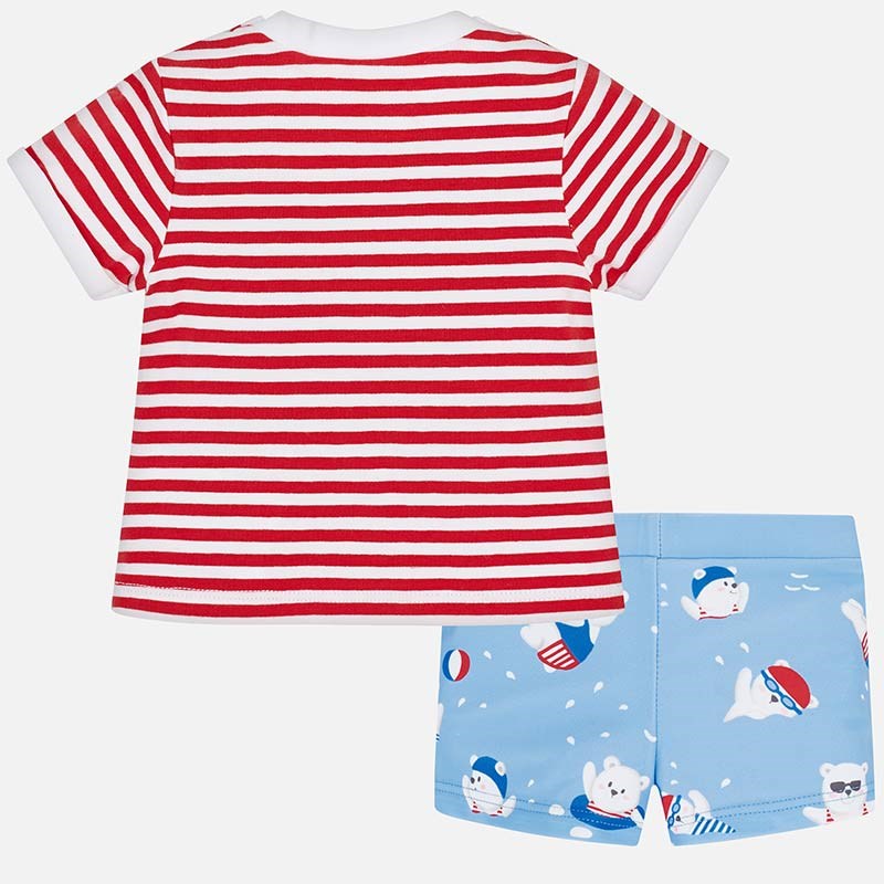 Mayoral Yazlık Erkek Bebek T-shirt Mayo 2'li Set Kırmızı